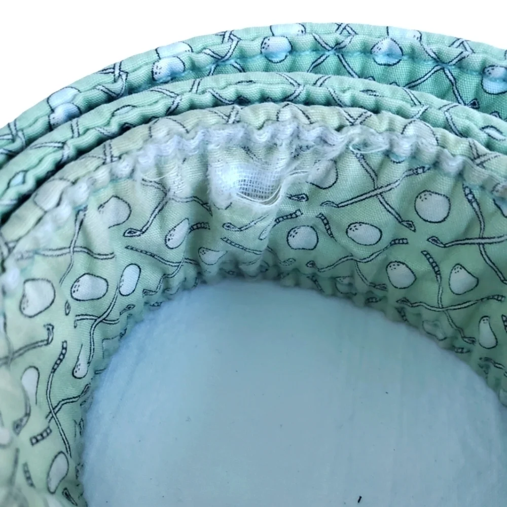 Vineyard Vines Cotton D-Ring Belt. Green and White. MED